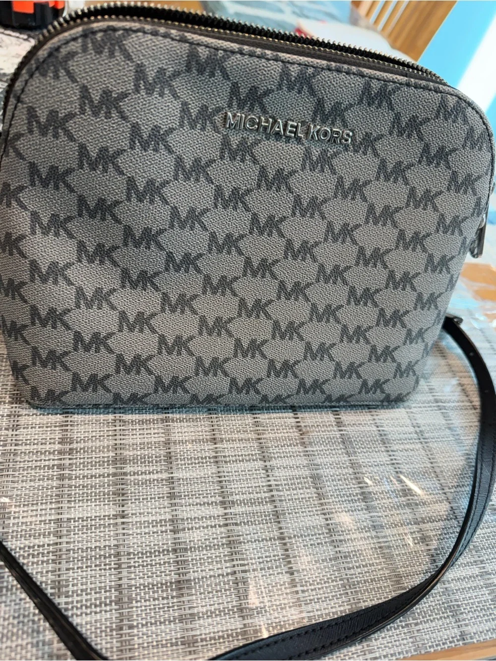Michael Kors Gray MK Logo Crossbody Bag
